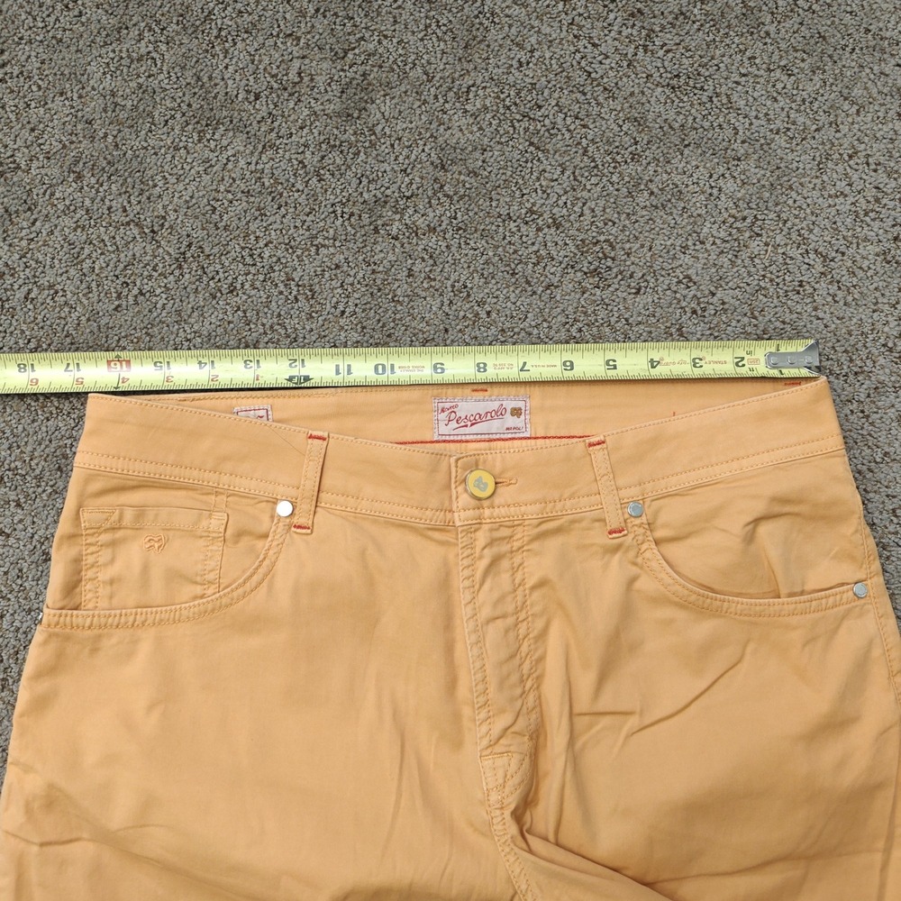 MARCO PESCAROLO Mens Pants 35 Peach Cotton Silk Quiet Luxury - Picture 14 of 16